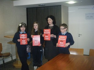 Student show racism the red card