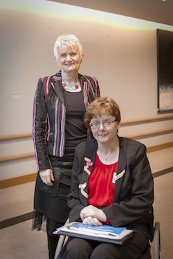 Marian Harkin MEP pictured with Valerie Moran, Manager of Longford Centre for Independent Living Ltd, after a roundtable discussion on the Implementation on the UN Convention on the Rights of Persons with Disabilities and the role of the EU's External Action.