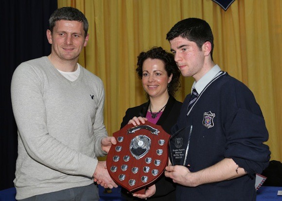 Joseph Blaney receives his senior sports student award