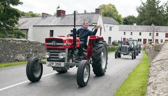 Neville Rodgers makes his way through Newmills on the Drumoghill NS Tractor Run.