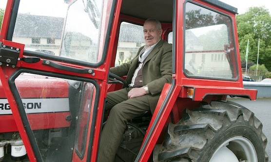Michael Burns all set for the off at the Drumoghill NS Tractor Run.