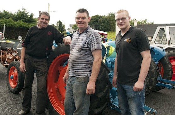 James O'Donnell, Terence McClintock and Paul McNamee at the Drumoghill NS Tractor Run.