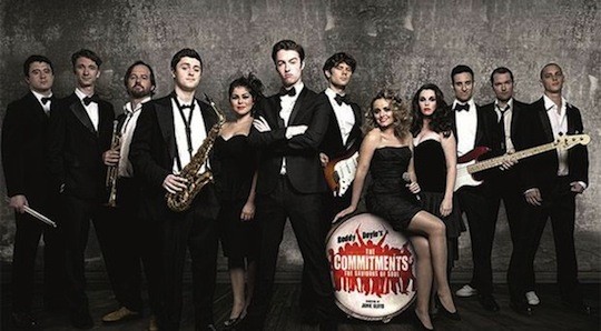 Denis (front with arms folded) as Jimmy Rabbitte in The Commitments.