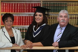 Rhonda Colhoun with her proud parents Maureen and Roy 