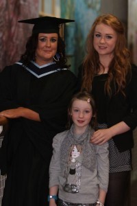 Michelle Brogan with daughters Amy and Tiegan when was conferred with her degree in Business Adminstration and Management.