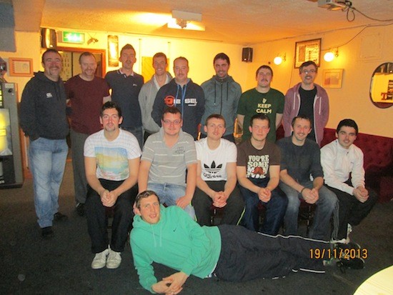 The lads get ready for the charity cycle - complete with Movember moustaches!