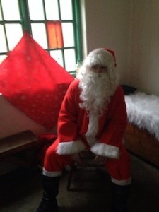 Santa looks like he is taking a little rest before his big journey!