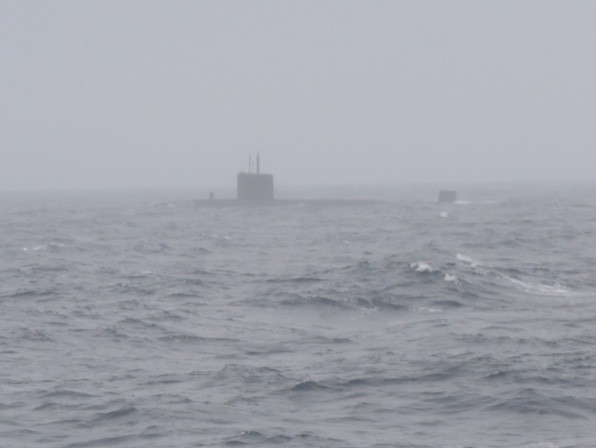 The submarine spotted off the coast of Donegal.