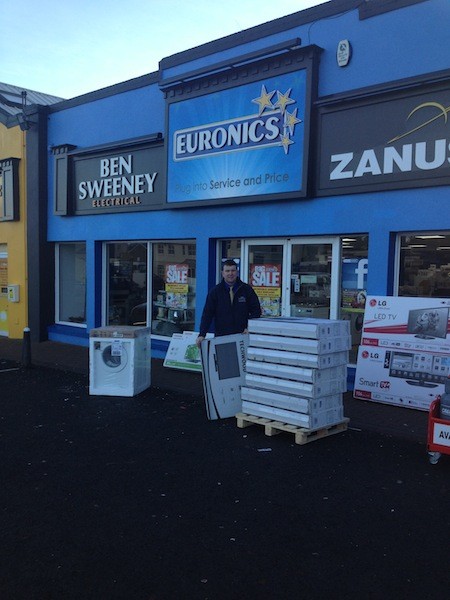 Raymond Sweeney of Ben Sweeney Electrical with just some of the bargains in store today.