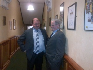 Cllr Ciaran Brogan with Mayor McGarvey
