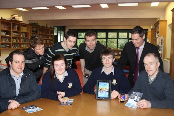Dean Reynolds along with staff members  Liz Gordon, Steven Gibson,Seamus Kelly, Danny McFadden, students, Amy Brolly and Gavin Meehan. Also pictured is Neil Meehan from the Parents Association