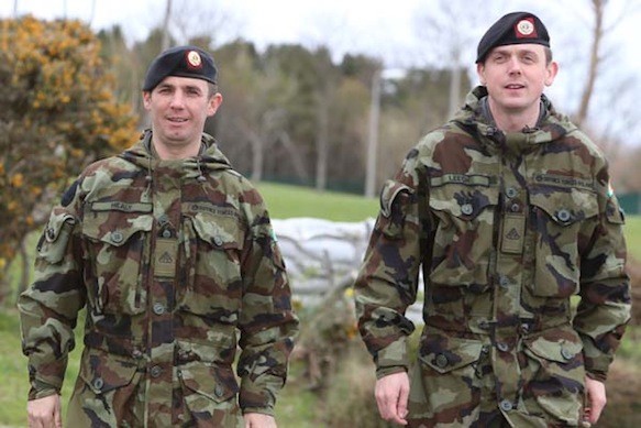 rish soldiers Stephen Healy and Davy Leech who with two other friends rescued a family after their car had veered off the road and into a ditch outside Ballybofey.  (NW Newspix)