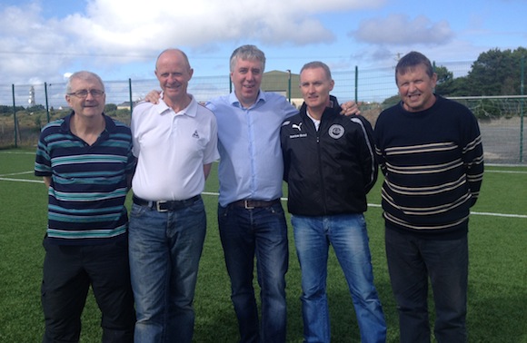 John Delaney with members of Gweedore Celtic.