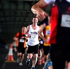 Michael runs the Derry Marathon.