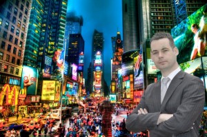 The Labour Party tweeted this picture 'mock-up' of Pearse Doherty in New York
