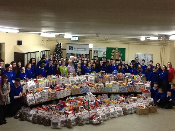 The stunning collection of hampers which were given to St Vincent de Paul.