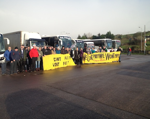 Members of the Can't pay Won't pay group en route to Dublin today.
