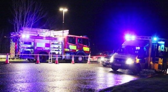 The scene of this evening's crash at Galdinagh. Pic by North West Newspix.