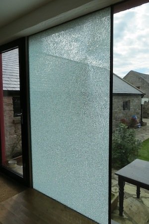 The shattered glass at Ms Barnett's Dunfanaghy home.