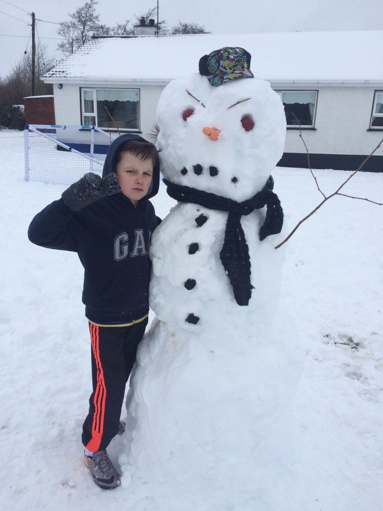 Sean Martin from Ballybofey with his super COOL snowman. 