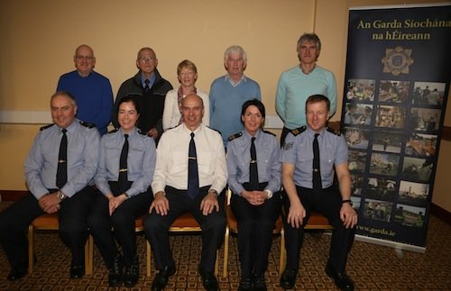 L - R Front Row : Sergeant paul wallace - Garda crime Prevention officer, Annmarie Mc Grath Community garda, Superintendent Michael Finan An garda siochana,Maeve Logue Community Garda, L - R Back Row : Brendan Delap - area coordinator, Frank Gallagher - west hill, Alice Raine - Plunkett o boyle tce. Frank McNulty - Convent Road, Michael Carey - College Road. PICS BY DAVID McDAID