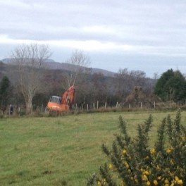 The scene of the incident in Glenswilly in which a man was shot in the face while using a digger.