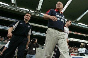 Jack Cooney pictured with former Westmeath manager Paidi O'Se before the Leinster Football Final in 2004. 