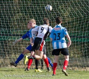 Paul McVeigh (No.9) opens his account as Letterkenny Rovers ran out comfortable winners over Derry City Reserves. 