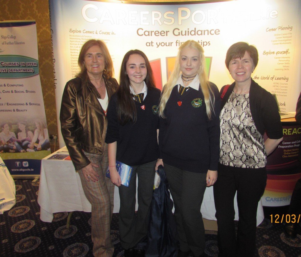 Crana College students pictured with their Guidance Counsellors Ms Mary Galbreith and Ms Anne Mc Elhinney