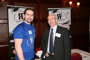Emmet Rushe of Rushe Fitness who will highlight why health and fitness are vital to business successs at the Friday event ‘Eyes on the Prize,’ pictured with the Head of Enterprise in Donegal, Michael Tunney.