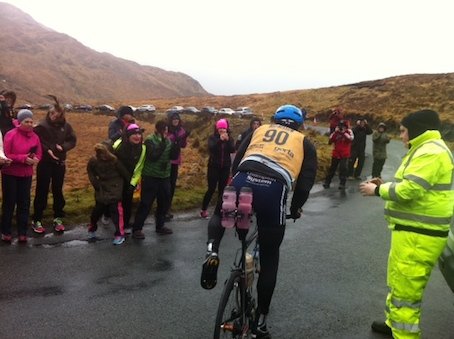 Sean gets into the saddle for his cycle. Pic by Donegal Daily.
