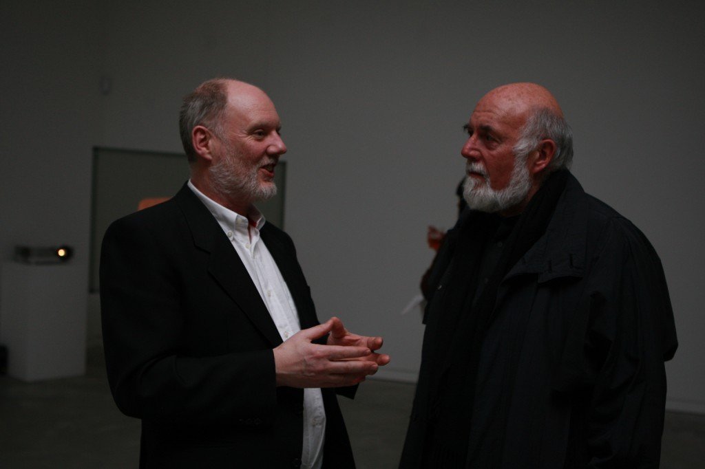 Shaun Hannigan with Photographer Richard Noble at the opening of Orla Mc Hardy's exhibition.