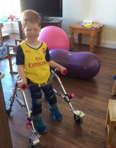 Paul is now able to stand unaided for up to 20 minutes using his walker.