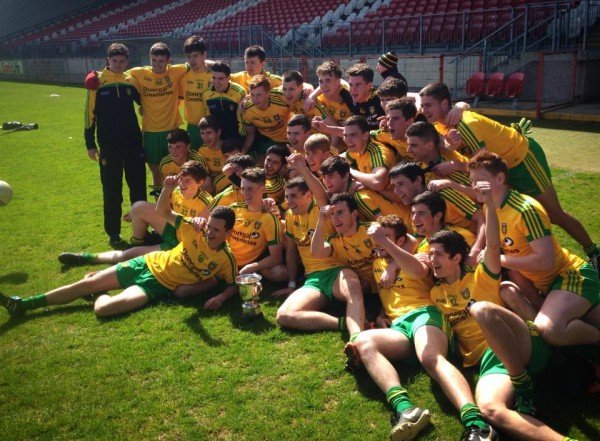 Donegal Minors celebrate their Ulster Minor League title. 