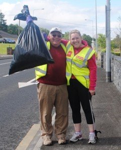 Peter O'Reilly and his daughter Aoife after last year's clean-up.
