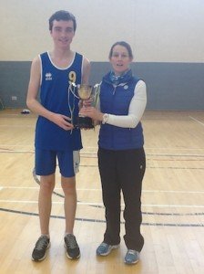  John Birney, Magh Ene captain presented with Folens Donegal League Cup for 1st Year Boys by Ita Gallagher, Donegal League co-ordinator First Year Boys 