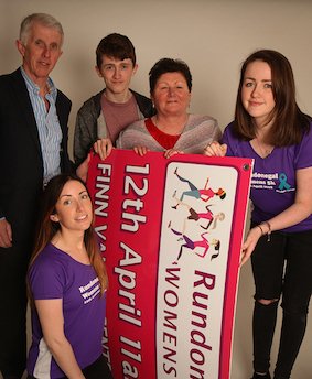 Family of the late Brid Carr who made the journey home from London this weekend to give a helping hand to promote the forthcoming Run Donegal Women's 5k. included are daughters Christine and Anna, husband Seamus, son Tom and sister Rosemary Foy. Photo Cristeph/Brian McDaid