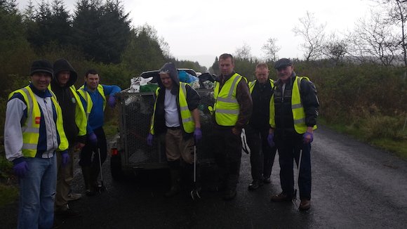 Local residents take part in the Coravaddy clean-up.