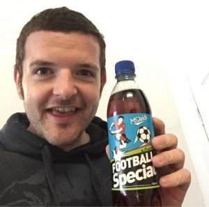 Kevin Bridges with his favourite drink!