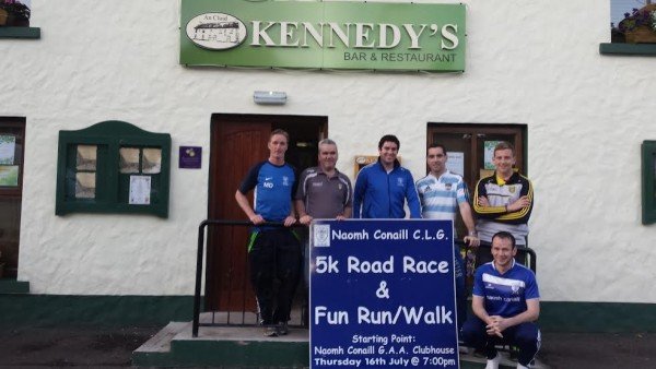 Pictured at the launch of the Naomh Conaill 5K on Wednesday night were Martin Doherty, Kieran Kennedy (official sponsor), Martin Regan (Senior team manager) and players, Daragh Gallagher, Charles Mc Guinness and John O Malley.