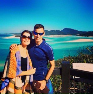 Shane pictured with his wife Tennille in Australia. 