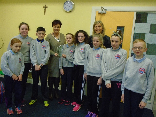6th class pupils with their class teacher Therese McMonagle