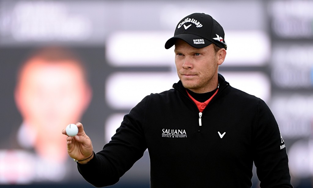 Danny Willett on the 15th green of the 144th Open, on his way to a second-round score of 69