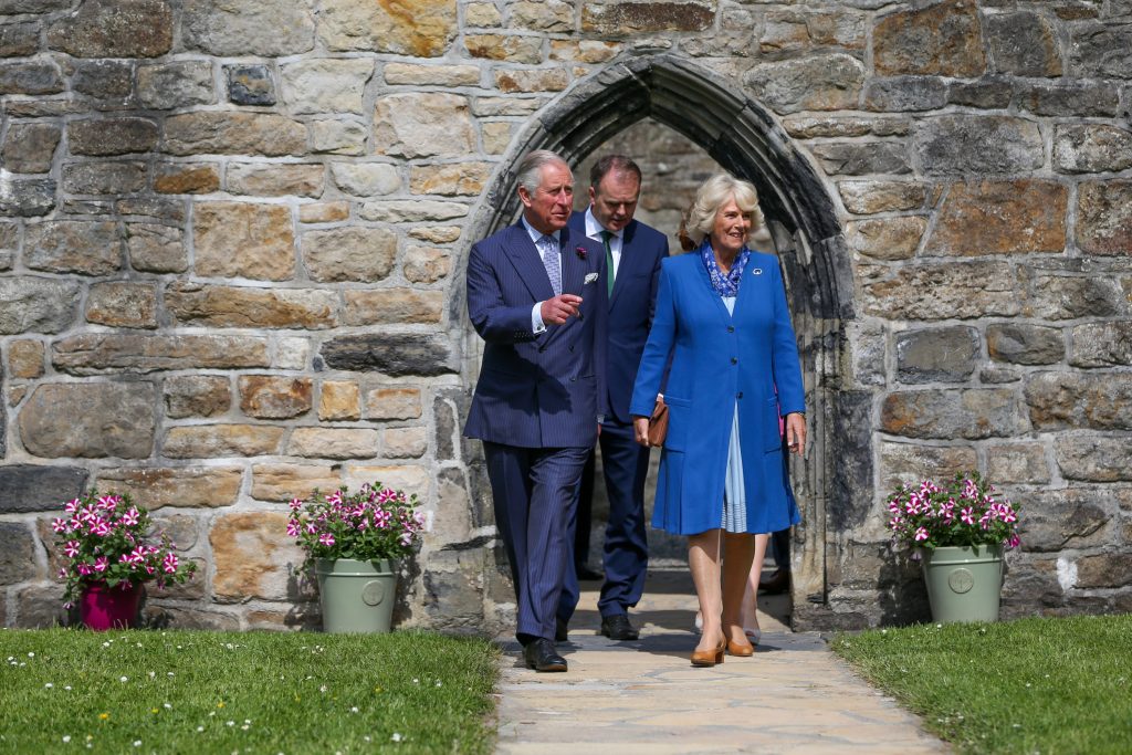 25/05/2016 NO REPRO FEE, MAXWELLS DUBLIN, IRELAND Visit to Ireland by The Prince of Wales and the Duchess of Cornwall. Donegal, Ireland. Pic Shows: HRH The Prince of Wales and the Duchess of Cornwall at Donegal Castle. PIC: NO FEE, MAXWELLPHOTOGRAPHY.IE