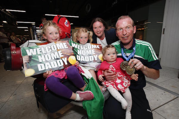 Pictured was Transplant Team Ireland’s Kieran Murray (kidney recipient) from Ramelton, Co Donegal with his wife Oliva and daughters Chloe (age 6), Grace (age 3) and Sophie (age 1). Picture Conor McCabe Photography. 
