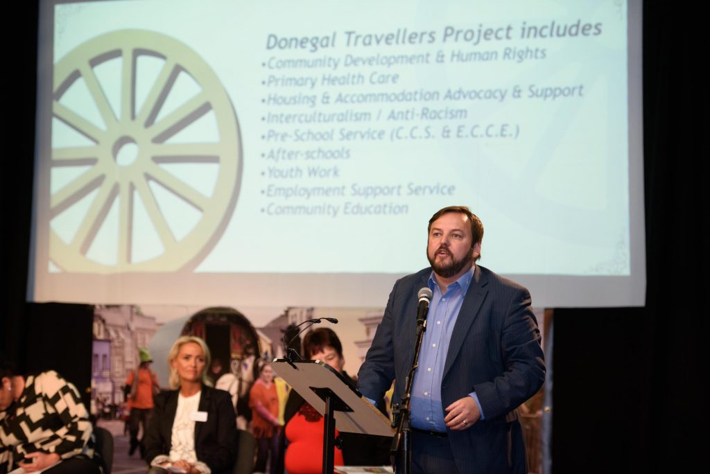 Padraig McLaughlin at the Donegal Traveller Project 20th Anniversary event in the Regional Cultural Centre. Photo Clive Wasson
