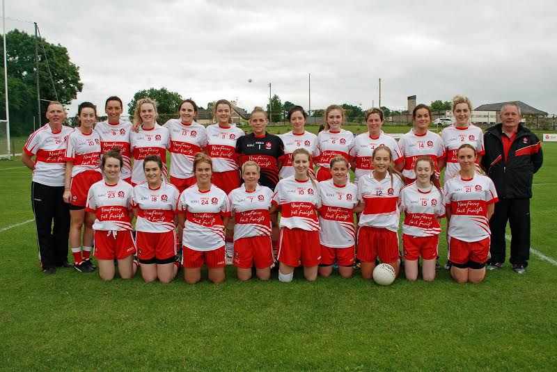 Catherine - wearing No4 - in the Derry line-up