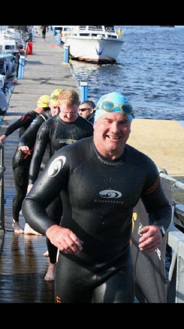 Sean Mc Auliffe just finishing swim in Copengagen