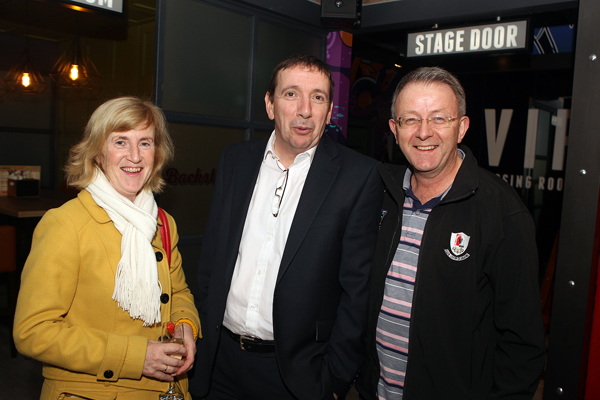 Frances and Jim Mc Glynn with Mark Doherty at the opening of Backstage on Monday night.