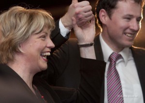 Winning team? Ms Coughlan with Deputy McConalogue before the last election